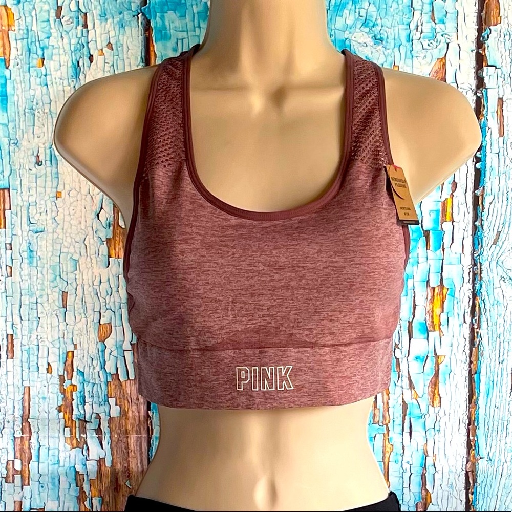 PINK VS Heather Mauve Racerback Sports Bra